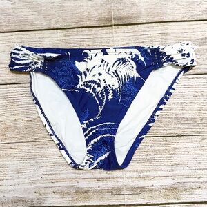 La Blanca Blue and White Standard Side Hipster Swimsuit Bottom Size 6